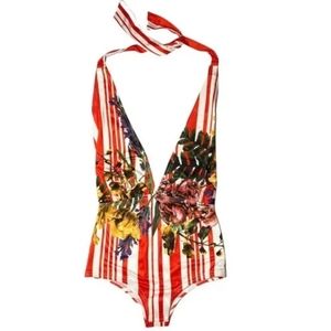 NWT Rococo Sand womens summer citrus halter neck one piece swimsuit